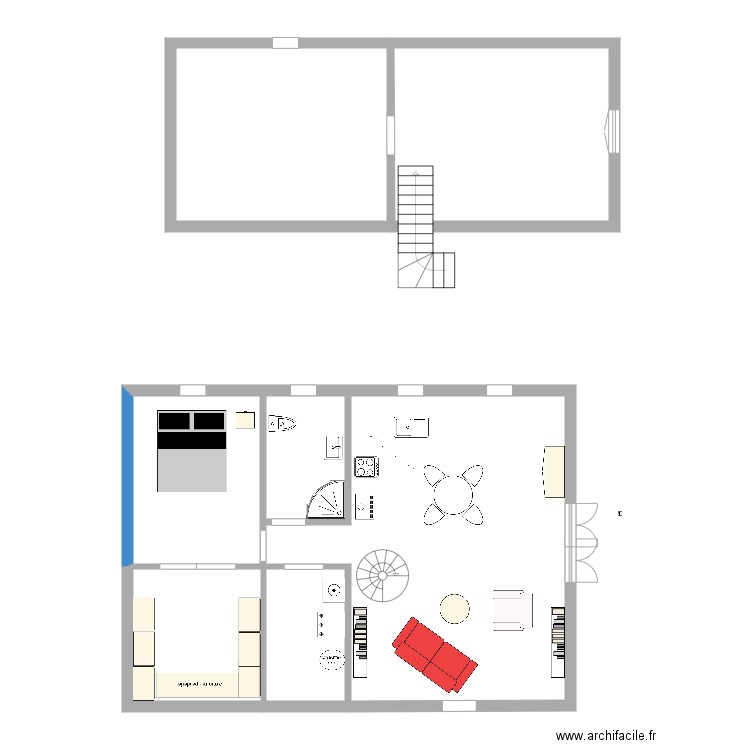 maison en A. Plan de 7 pièces et 106 m2