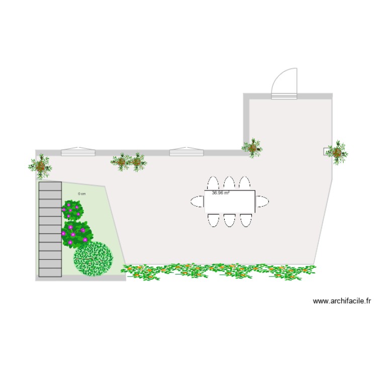 plantes terrasse. Plan de 0 pièce et 0 m2