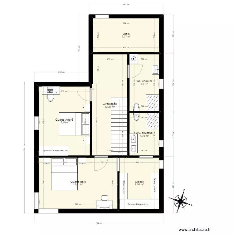 Casa X &eacute;tage. Plan de 