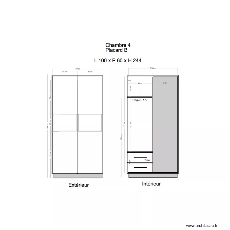 Placard Chambre 4 B. Plan de 