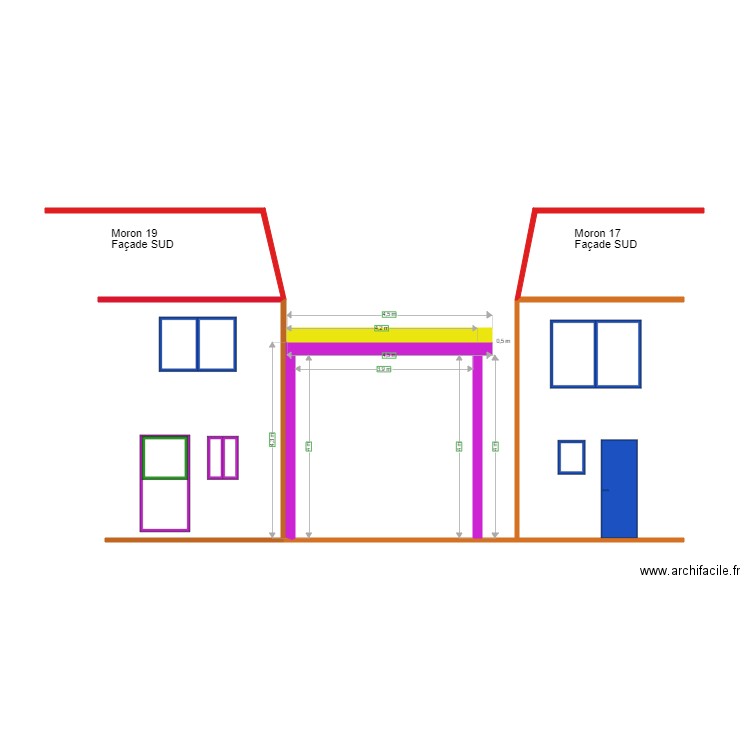 Couvert vue SUD. Plan de 0 pièce et 0 m2