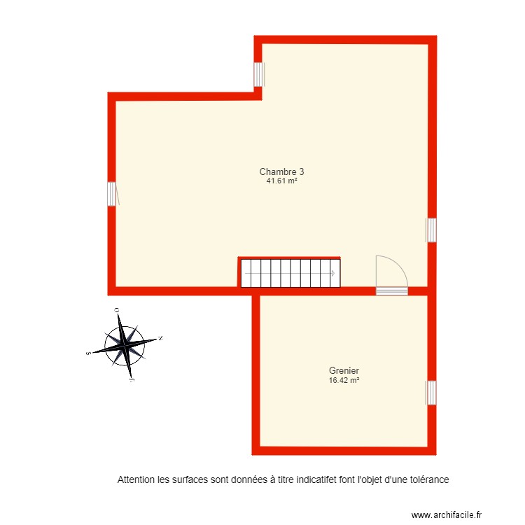 BI 3796 2eme étage non côté. Plan de 0 pièce et 0 m2