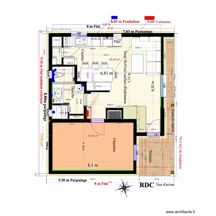 Nouveau plan maison Briouze. Plan de 