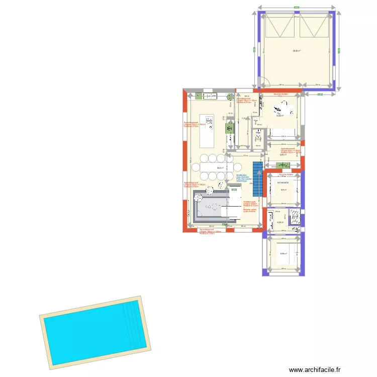 Ayes 4 configuration. Plan de 