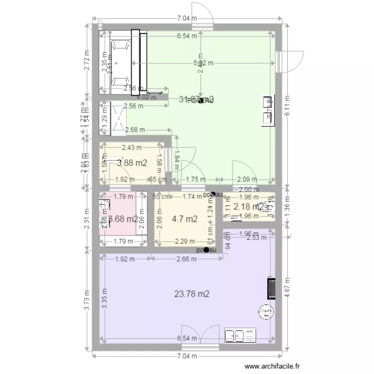 Nelle salle de bain. Plan de 