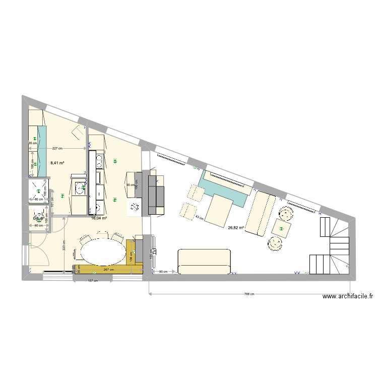 MARTIN II. Plan de 4 pièces et 52 m2