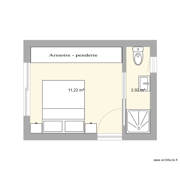 chambre parentale. Plan de 0 pièce et 0 m2