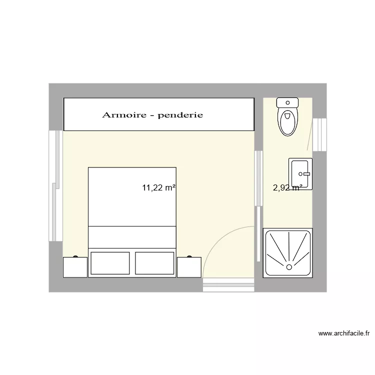 chambre parentale. Plan de 