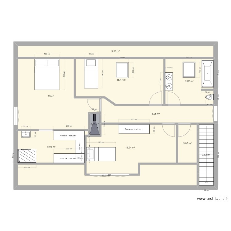 projet oissel etage maj. Plan de 0 pièce et 0 m2