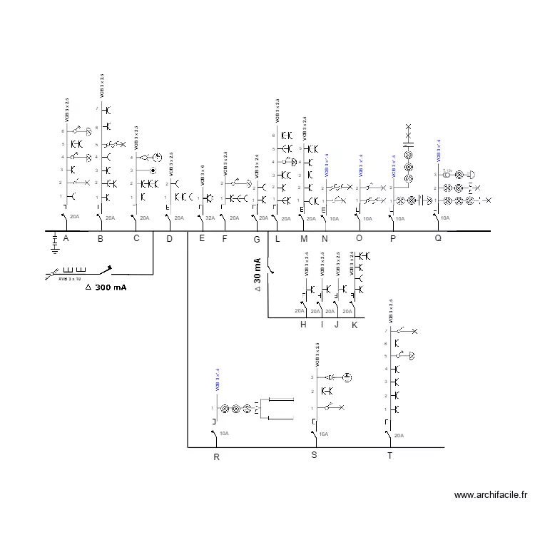 Unifilaire Floreffe. Plan de 