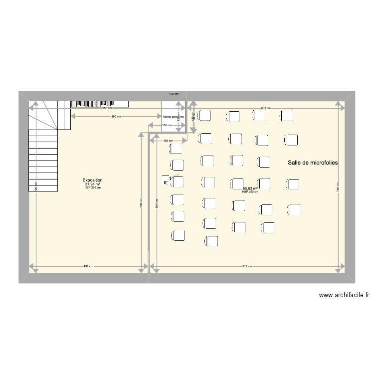 Presbiytère étage 1. Plan de 7 pièces et 187 m2