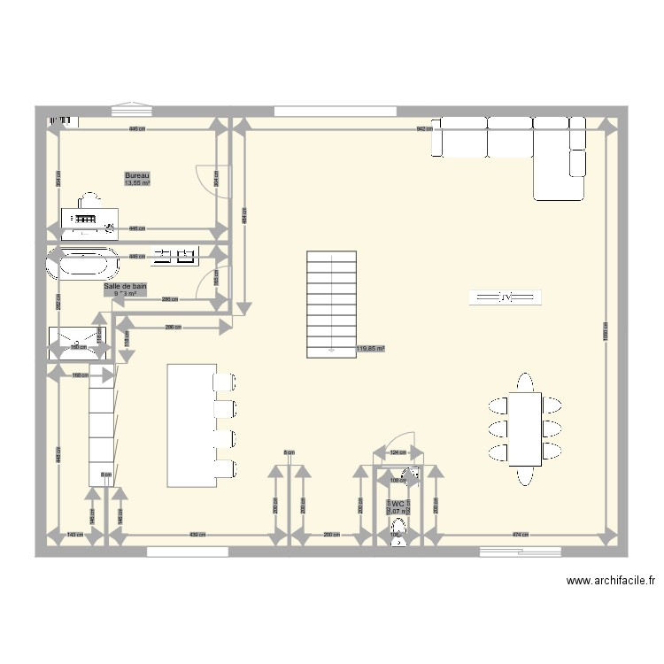 cheyenn. Plan de 4 pièces et 145 m2