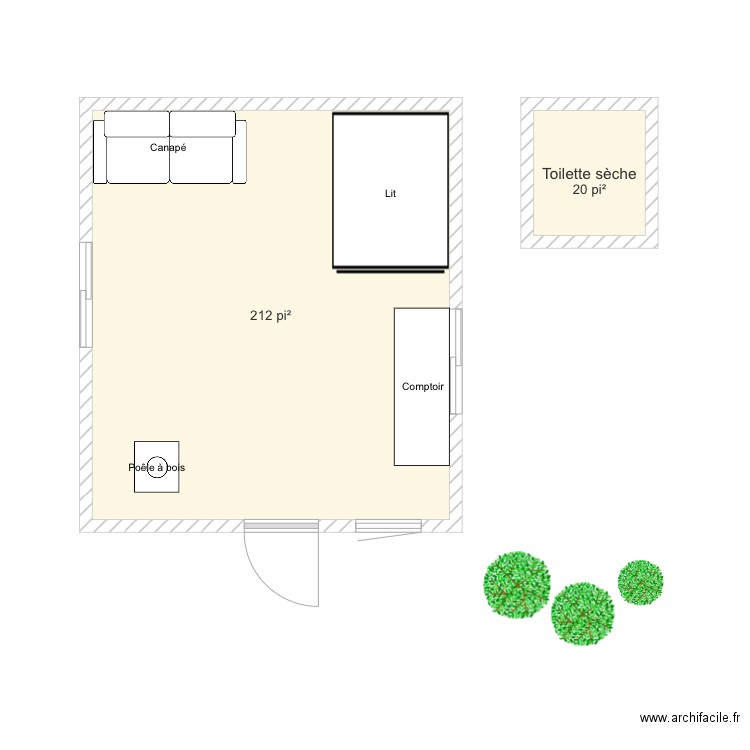 Camp forestier. Plan de 0 pièce et 0 m2