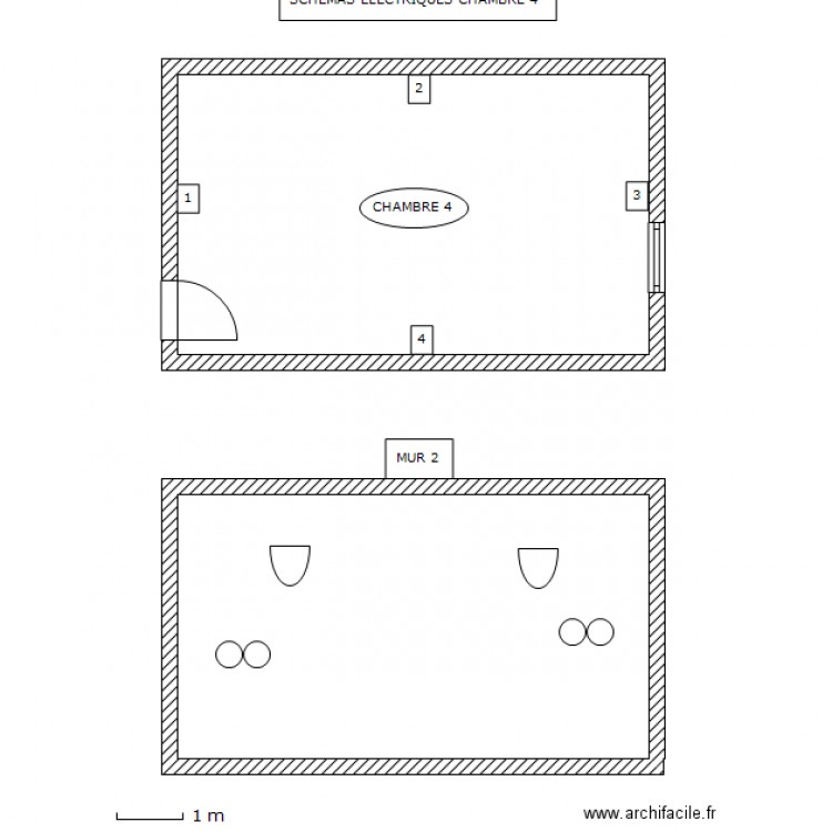 SCHEMAS ELECTRIQUES CHAMBRE 4. Plan de 0 pièce et 0 m2