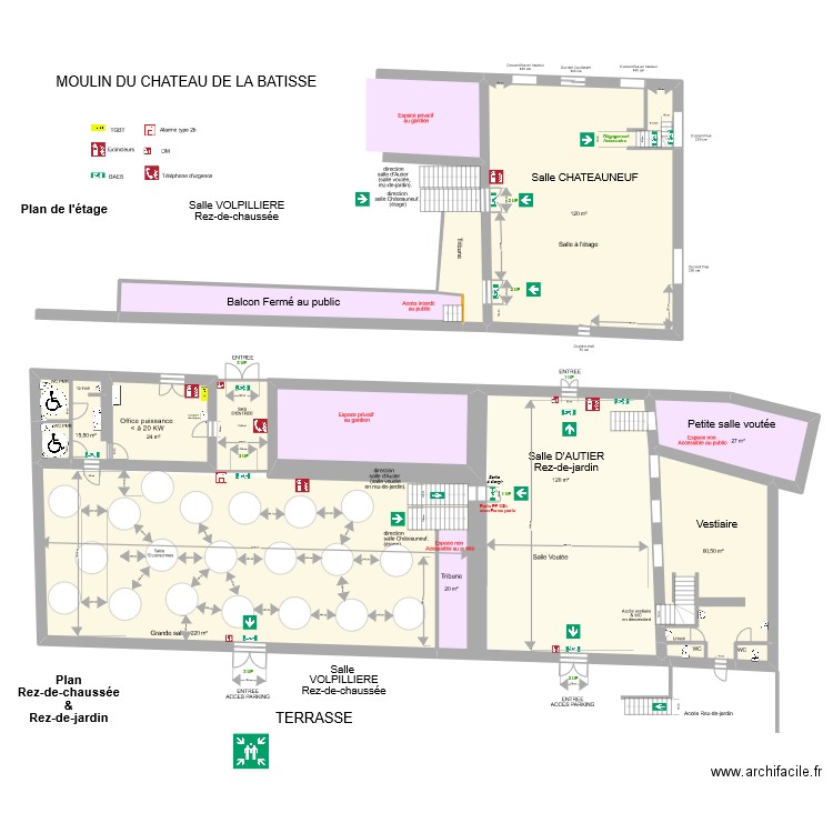 Moulin La Batisse 11. Plan de 8 pièces et 338 m2