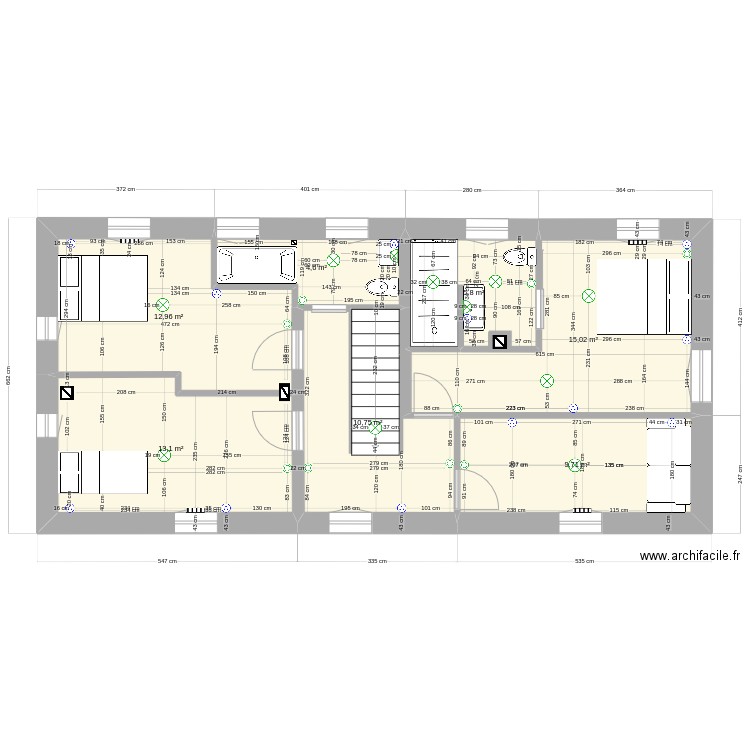 Remi - Etage. Plan de 7 pièces et 72 m2