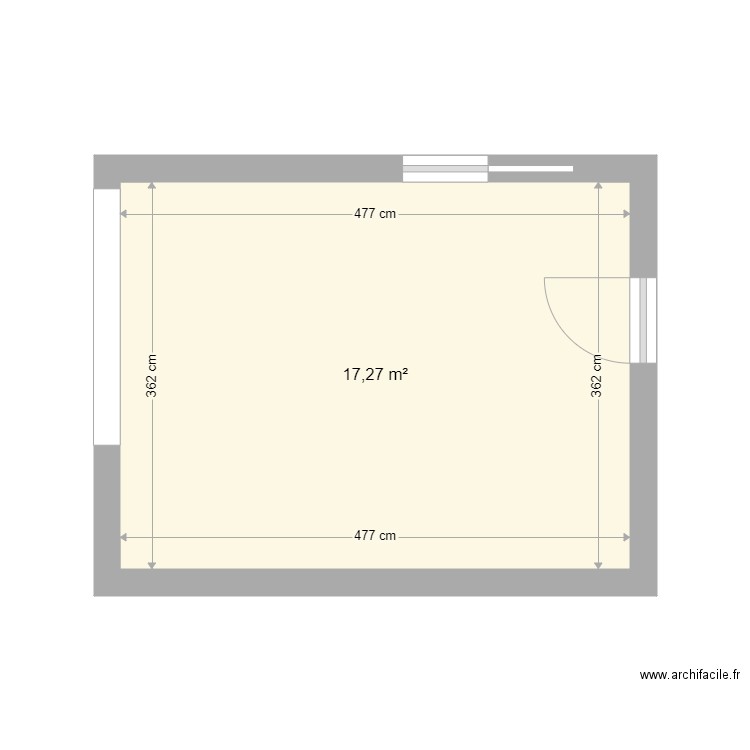 Chambre Reynet. Plan de 1 pièce et 17 m2