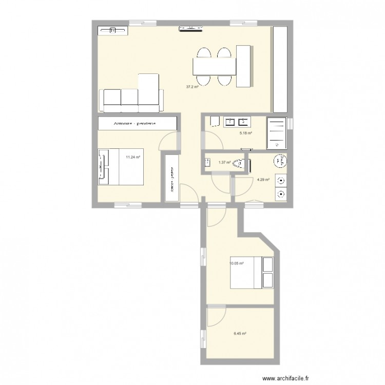 Maison Rdg 1 ch. Plan de 0 pièce et 0 m2