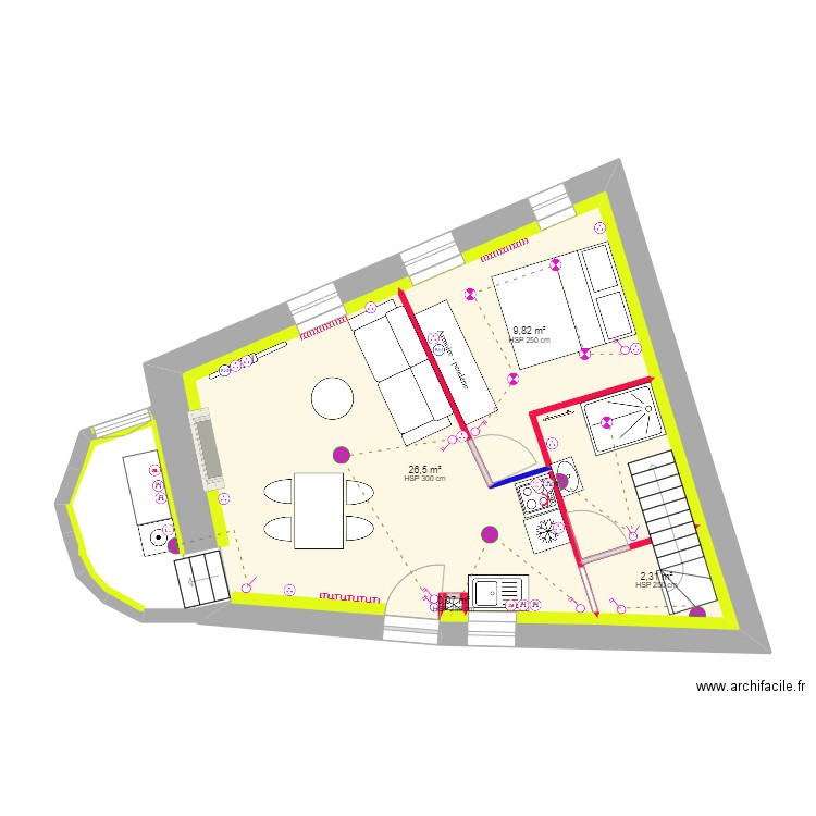Razvan et Claire ELEC + Placo RDC. Plan de 0 pièce et 0 m2