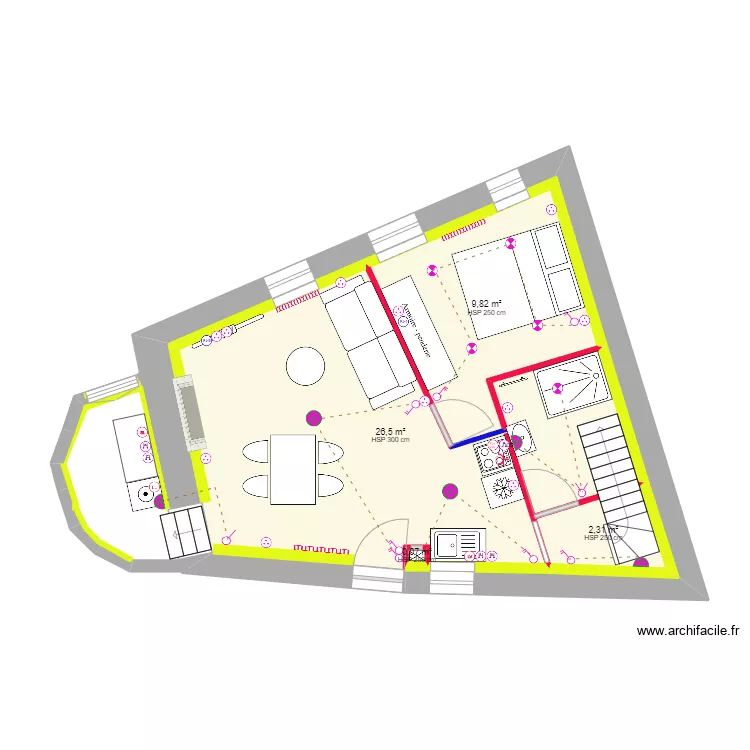 Razvan et Claire ELEC + Placo RDC. Plan de 0 pièce et 0 m2
