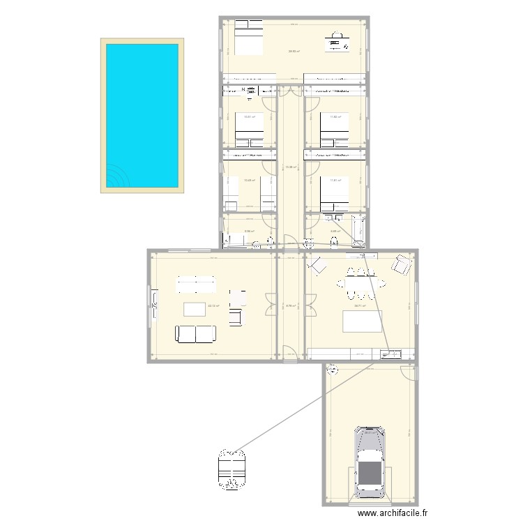 Plan Royan. Plan de 12 pièces et 226 m2