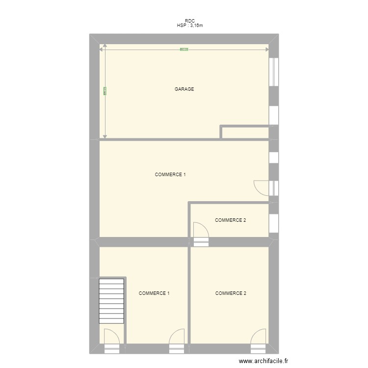 OCHER - BUIS RDC. Plan de 7 pièces et 134 m2