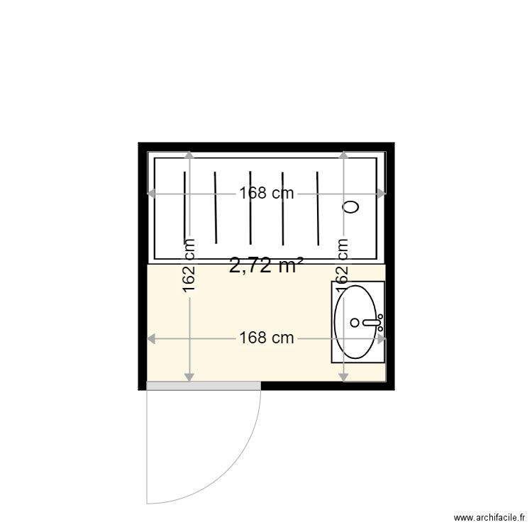 BERRIER NADINE . Plan de 1 pièce et 3 m2