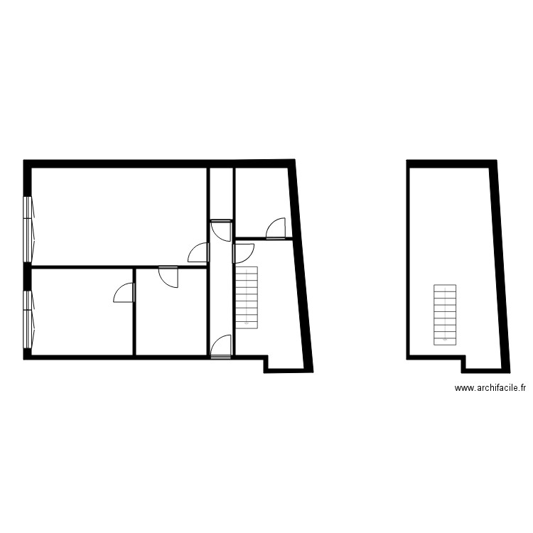 BALLAND appart gauche. Plan de 8 pièces et 86 m2