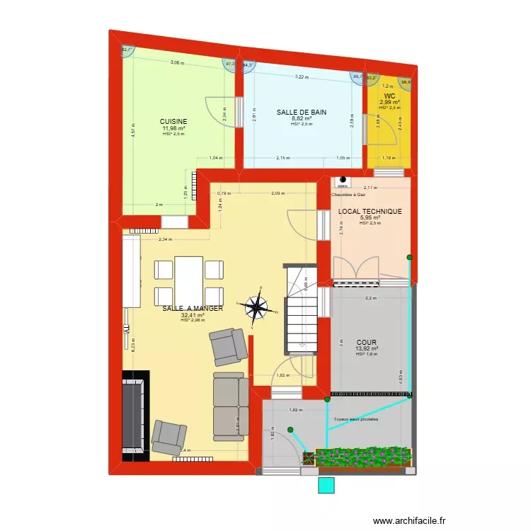 plan terasse. Plan de 6 Pièces et 76 m² plan terasse. Plan de 6 Pièces et 76 m²