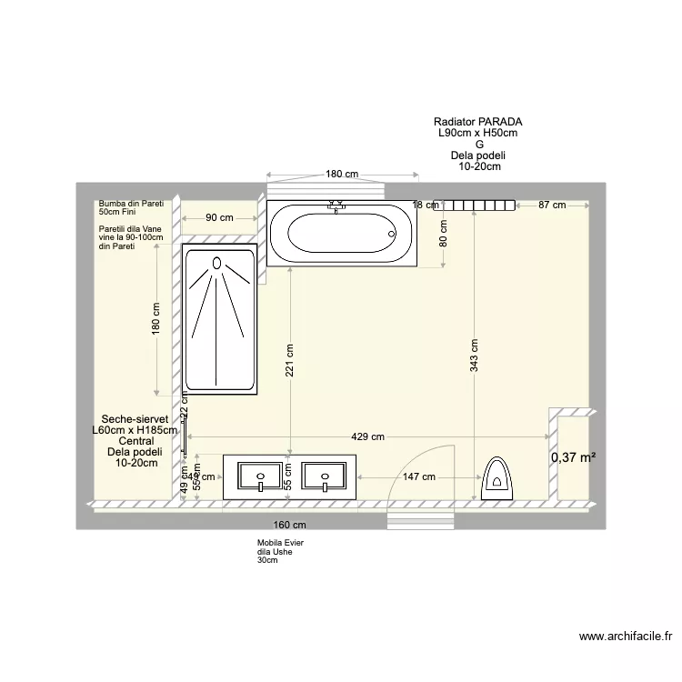 Anthony  Weemaels Salle de Bain . Plan de 