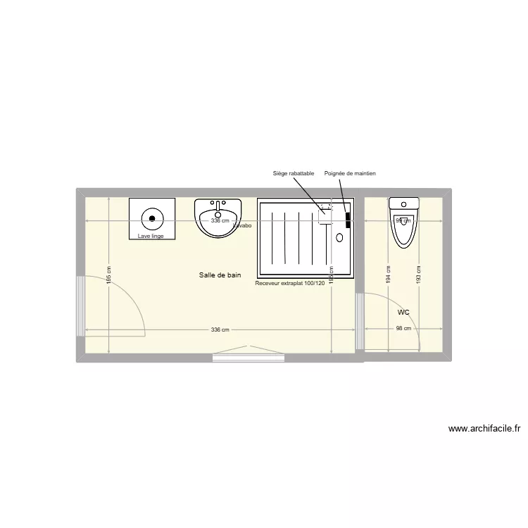 BELONDRADE Ren&eacute; salle de bain adaptation. Plan de 