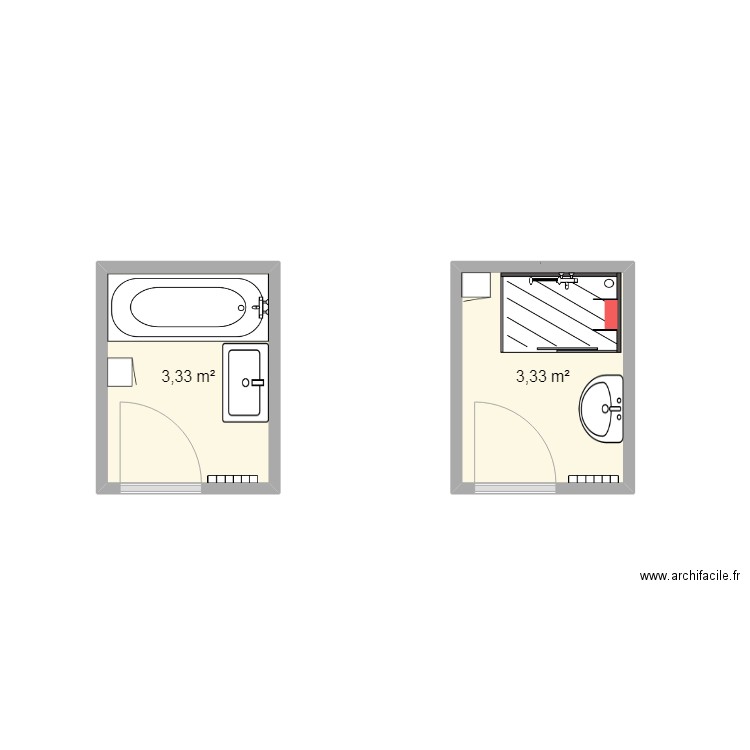 CR NOBLET. Plan de 2 pièces et 7 m2