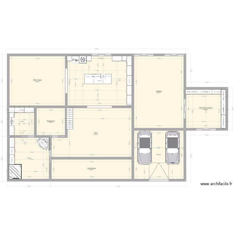 Maison conteneur. Plan de 19 pièces et 664 m2