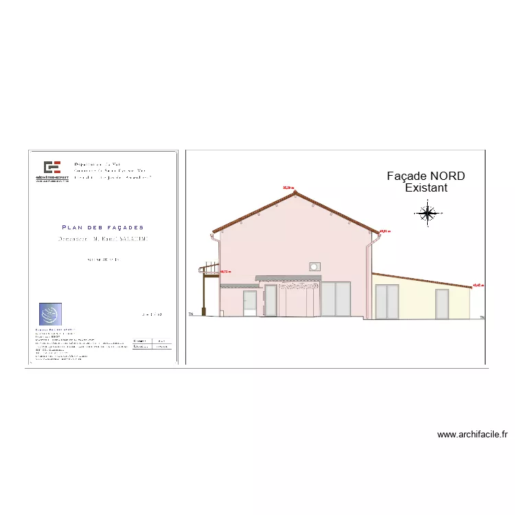 Port d'alon façade NORD Existant. Plan de Port d'alon façade NORD Existant. Plan de