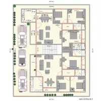 Maitre DB - plan r+1 02 apparts t4 am&eacute;nagement MALI