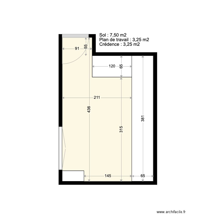 122_CUISINE. Plan de 1 pièce et 11 m2