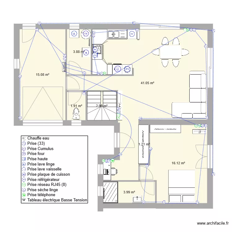 maison prise. Plan de 