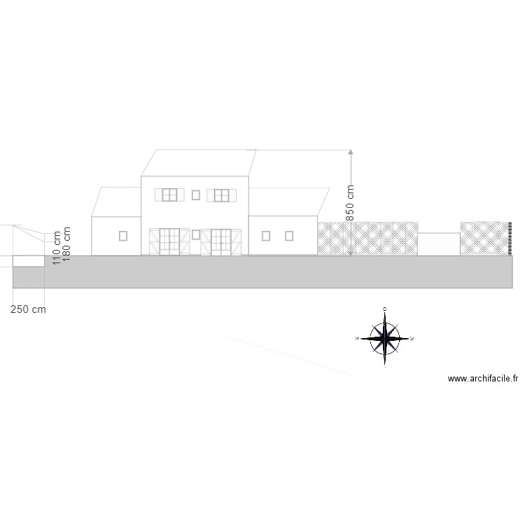 Plan de coupe Est Av Trvx. Plan de 0 pièce et 0 m2