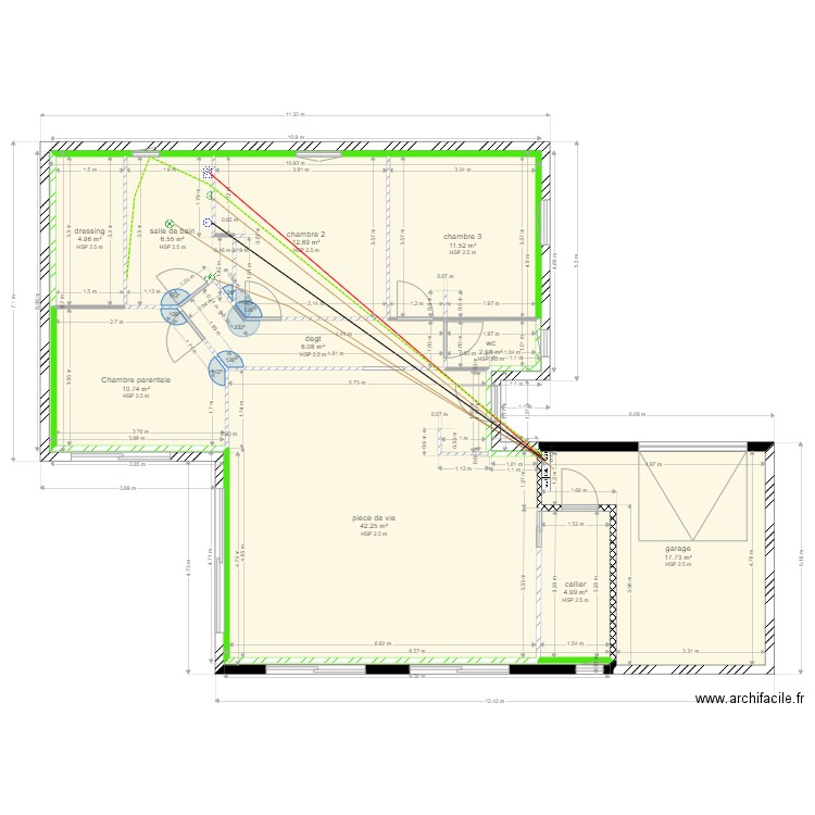 électricité salle de bain 23102021. Plan de 0 pièce et 0 m2