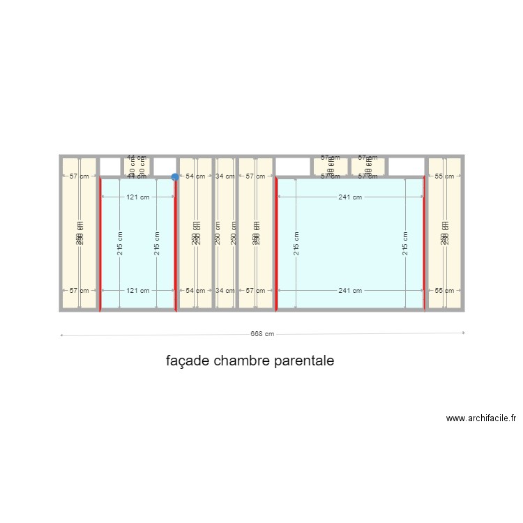 facade chambre  parentale. Plan de 0 pièce et 0 m2