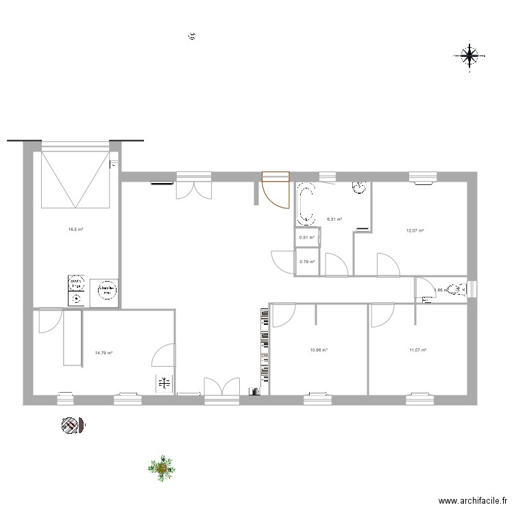 Projet cuisine. Plan de 0 pièce et 0 m2