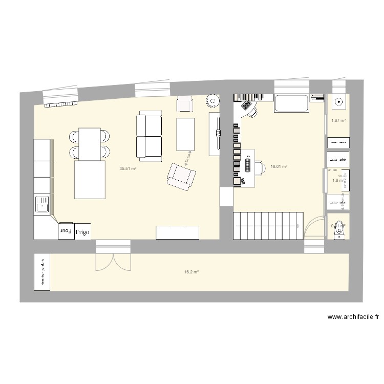 Maison Messimy étage 1 modifié. Plan de 0 pièce et 0 m2