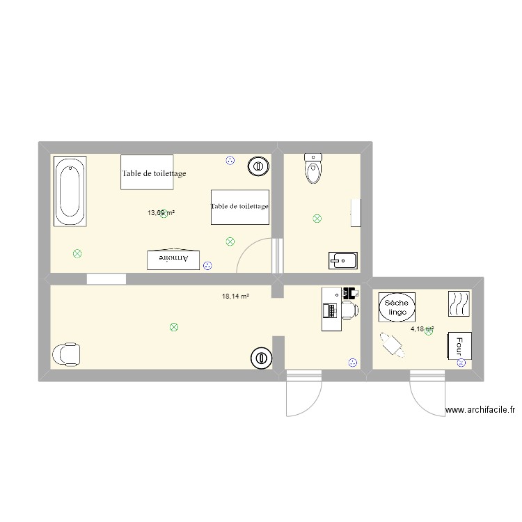 plan salon alicia. Plan de 0 pièce et 0 m2