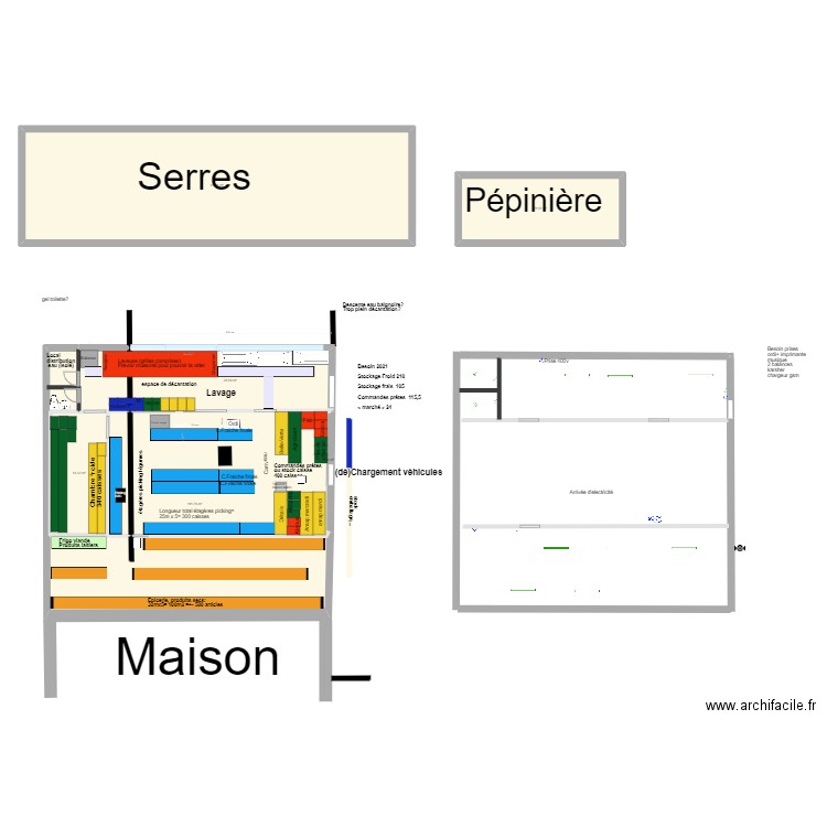 Hangar Corroy 4. Plan de 6 pièces et 265 m2