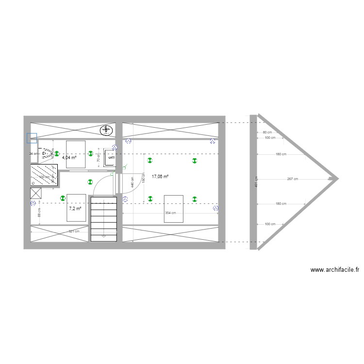 chambre sous combles 26 aout 2021. Plan de 0 pièce et 0 m2