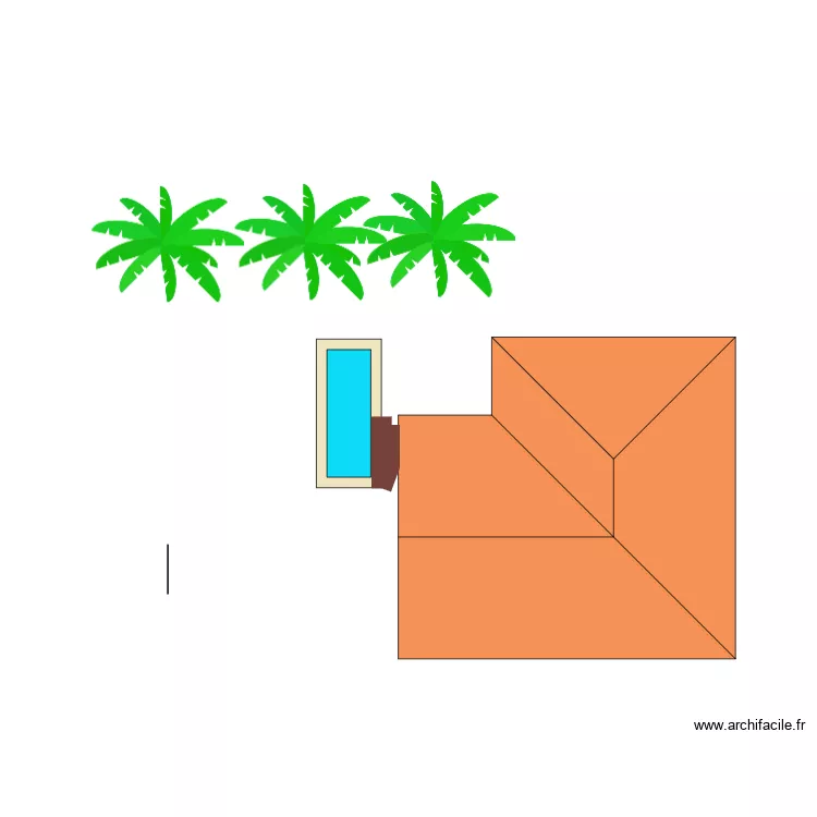 VUE DE HAUT MAISON ET PISCINE PACHECO. Plan de 