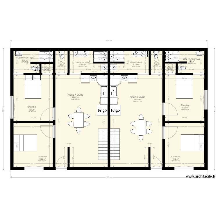 plan projet gites. Plan de 0 pièce et 0 m2