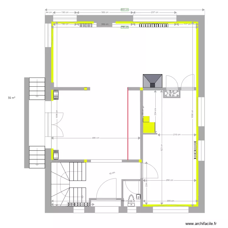 Hippolyte PINAUD rez de chauss&eacute;e 08 10. Plan de 