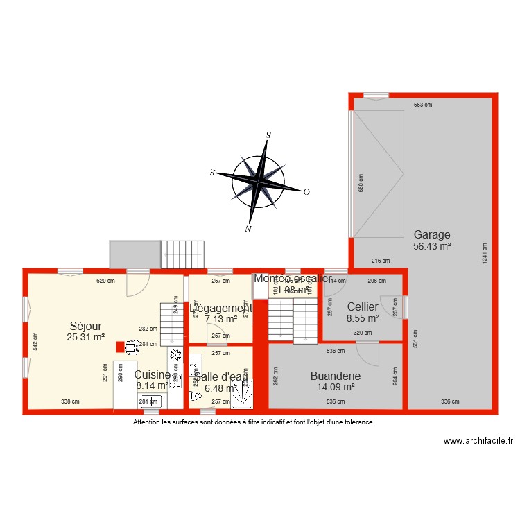 BI 5463 rdc côté. Plan de 0 pièce et 0 m2