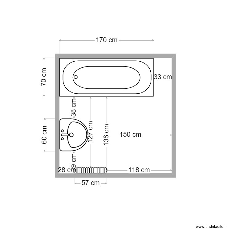 MARTIN Nicole. Plan de 1 pièce et 4 m2